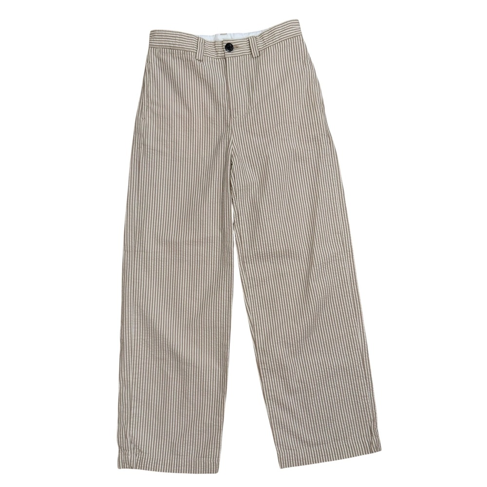 Polo Ralph Lauren Tan‎ Striped Seersucker Pants Kids Straight Leg Cotton EXC 7